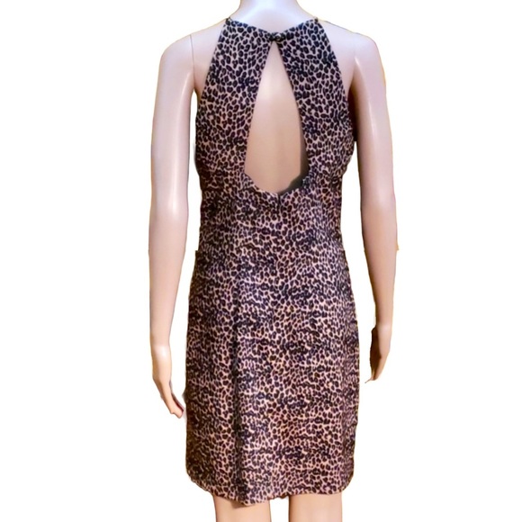leopard print open back midi dress size 8 - Picture 2 of 6